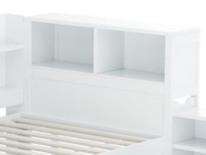 xixiworkshop Kinderbett 90x200cm Ausziehbett Bett mit Stauraum und USB-Steckdose/Mehreren Ablagefächern multifunktionales Jugendbett/Gästebett/Doppelbett mit Stauschrank Lattenrost,Ohne Matratze,Grau