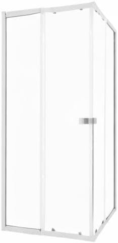 MARWELL Flexi Shower Cubicle 77-90x77-90-190 cm Corner Shower with High-Quality Adjustable Aluminium Profiles in Matte Silver Shower Enclosure with Removable Sliding Doors for Cleaning