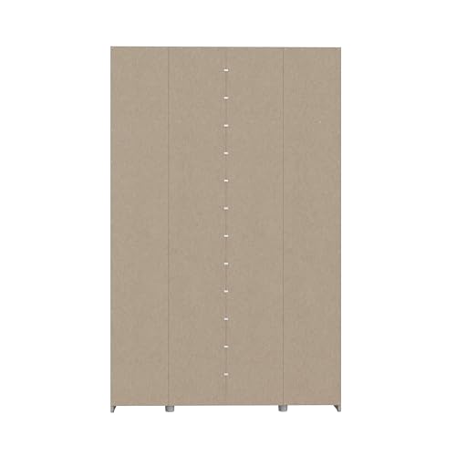 FORTE OZZULA Wardrobe 120, Wardrobe, Sliding Door Wardrobe, Bedroom Wardrobe, Scandinavian 2 Door Shelves, Clothes Rail, White/Artisan Oak, 120 cm Wide x 190.5 cm High x 61 cm Deep