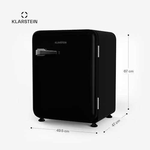 Klarstein Kühlschrank, Mini-Kühlschrank für Getränke, Kühlschrank Klein, Kleiner Kühlschrank Lautlos, Skincare Fridge, Vintage Design, Camping Kühlschrank, Minikühlschrank für Zimmer, 0-10°C, 70 L