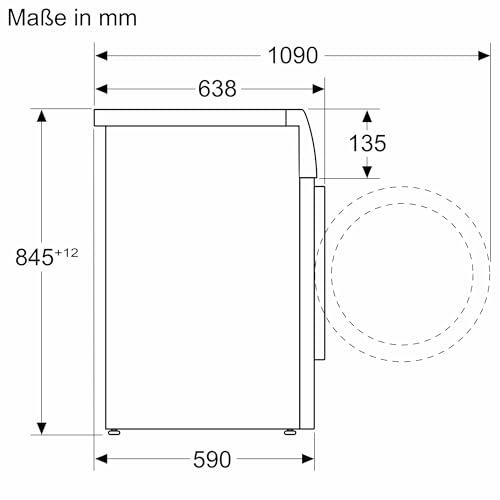 Siemens WM14N12A Waschmaschine iQ300, Frontlader mit 9kg Fassungsvermögen, 1400 UpM, speedPack L, smartFinish, Outdoor-Programm, LED-Display, Weiß, 60cm