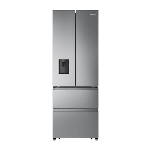 Hisense RF632N4WIE French Door Kühl-Gefrierkombination/ NoFrostPlus/ Inverter-Kompressor/ Wasserspender/ CrispZone/ 200 cm/ Kühlteil 336 l/ Gefrierteil 149 l/ 38 dB/ 295 kWh/ Jahr/ Inox-Look