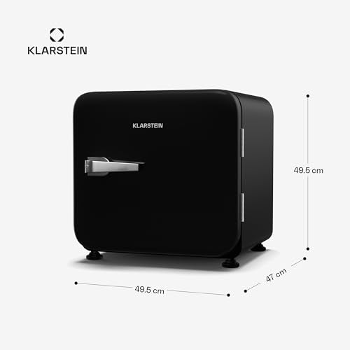 Klarstein Kühlschrank, Mini-Kühlschrank für Getränke, Kühlschrank Klein, Kleiner Kühlschrank Lautlos, Skincare Fridge, Vintage Design, Camping Kühlschrank, Minikühlschrank für Zimmer, 0-10°C, 70 L