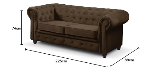 Easy4You Chesterfield Black Set 3-Seater + 2-Seater Sofa Sofas for Living Room Sofa Sets with Wooden Feet Set Sofas & Couches