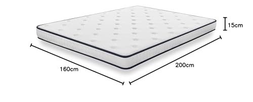 COSMOS - Mattress 180 x 200 cm Upsilon Cold Foam Mattress Hardness H2 - Oeko-Tex Certified - Latex Blue 7-Zone Mattress Height 21 cm - Made in EU