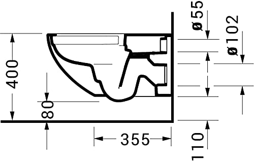 BERNSTEIN® Design Wand WC spülrandlos spülrandloses Hänge WC Set Toilette mit abnehmbareren Deckel Hängetoilette WC ohne Spülrand E-9030 Farbe: Weiß glänzend