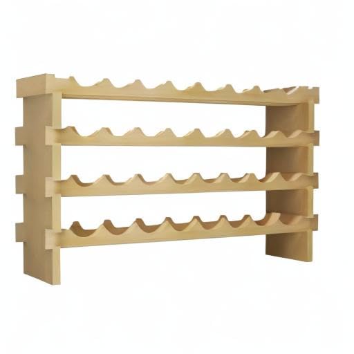 sogesfurniture Weinregal Flaschenregal mit 4 Ebenen für 32 Flaschen Wein Holzregal Weinhalter Weinständer Flaschenständer für Küche, Esszimmer, Bar, 90x30x54cm, BHEU-BY-WS4832M