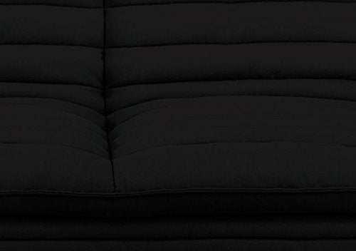 AC Design Furniture Jasper Bettcouch Dunkelgrau/Schwarz, Schlafsofa mit 3 Liegepositionen, Moderner 3-Sitzer Ohne Armlehne, Gepolstert mit Schwarzen Metallbeinen, L: 196 x H: 91 x T: 98 cm