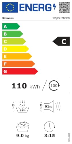 Siemens WQ35G2D00 iQ500 Wärmepumpentrockner für 8 kg Wäsche, 176 kWh pro Jahr, speedPack, autoDry, Outdoor-Programm