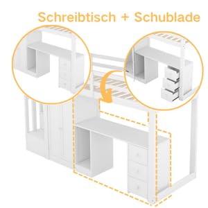 xixiworkshop Kinderbett 90x200cm Ausziehbett Bett mit Stauraum und USB-Steckdose/Mehreren Ablagefächern multifunktionales Jugendbett/Gästebett/Doppelbett mit Stauschrank Lattenrost,Ohne Matratze,Grau