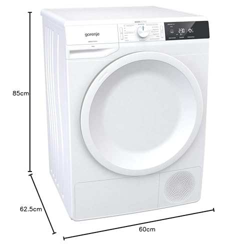 Gorenje DPNE82/GN Trockner/Kondensation mit Wärmepumpe / 8kg / 16 Programme/WIFI/Made in Europe/WaveActive Trommel/TwinAir/Feuchtesensor/Naturedry/LED Display/EEK: A++
