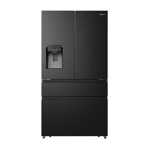 Hisense RF632N4WIE French Door Kühl-Gefrierkombination/ NoFrostPlus/ Inverter-Kompressor/ Wasserspender/ CrispZone/ 200 cm/ Kühlteil 336 l/ Gefrierteil 149 l/ 38 dB/ 295 kWh/ Jahr/ Inox-Look