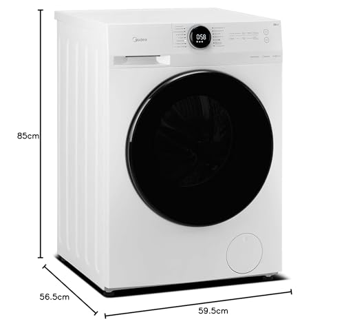 Midea MF10EW70BA10 Waschmaschine / 7kg / 1400 U/Min/EEK A-10%/Inverter Quattro Motor/Dampffunktion/Grosse Trommel/Nachlegefunktion/Kindersicherung/AquaStop, Weiß