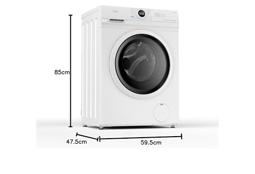 Midea MF10EW70BA10 Waschmaschine / 7kg / 1400 U/Min/EEK A-10%/Inverter Quattro Motor/Dampffunktion/Grosse Trommel/Nachlegefunktion/Kindersicherung/AquaStop, Weiß