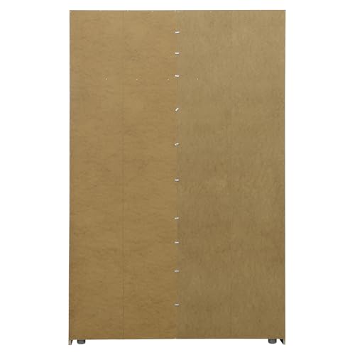 FORTE OZZULA Wardrobe 120, Wardrobe, Sliding Door Wardrobe, Bedroom Wardrobe, Scandinavian 2 Door Shelves, Clothes Rail, White/Artisan Oak, 120 cm Wide x 190.5 cm High x 61 cm Deep