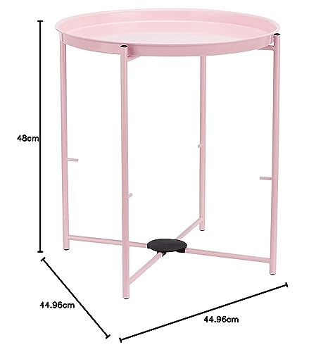 Amazon Basics Beistelltisch, rund, mit Aufbewahrungslösung, Leichte Creme Heidekraut Beistelltisch 44.96 x 44.96 x 48.0 cm