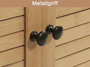 EUGAD Under Basin Vanity Unit Bathroom Cupboard with 2 Doors 60 x 30 x 60 cm, Bamboo