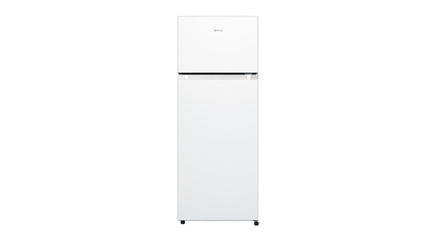 Gorenje RF4142PW4 Double Door Fridge with Freezer Top 165 Litre Cooler, 41 Litre Freezer Compartment, LED Interior Lighting, Energy Efficiency Class E, 143.6 cm x 55 cm, White