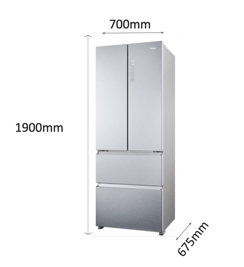 Haier French Door Kühl-Gefrierkombination 70 cm Breite I 402 L French Door Kühlschrank, freistehend I Doppeltür Kühlschrank mit Gefrierfach, No Frost I LED, Touch-Display I FD 70 SERIE 3 HFR3718ENMM