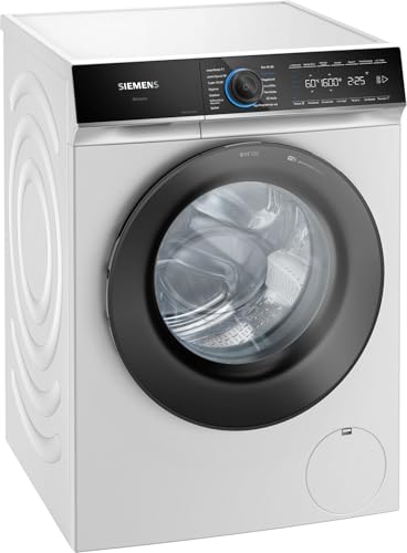 Siemens WM14N12A Waschmaschine iQ300, Frontlader mit 9kg Fassungsvermögen, 1400 UpM, speedPack L, smartFinish, Outdoor-Programm, LED-Display, Weiß, 60cm