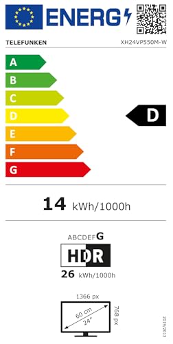 TELEFUNKEN VIDAA D43U790B2CW 4K TV 43 Inch Smart TV UHD, HDR TV with Dolby Vision, Triple Tuner and 6 Months HD+ Including LED TV, Black