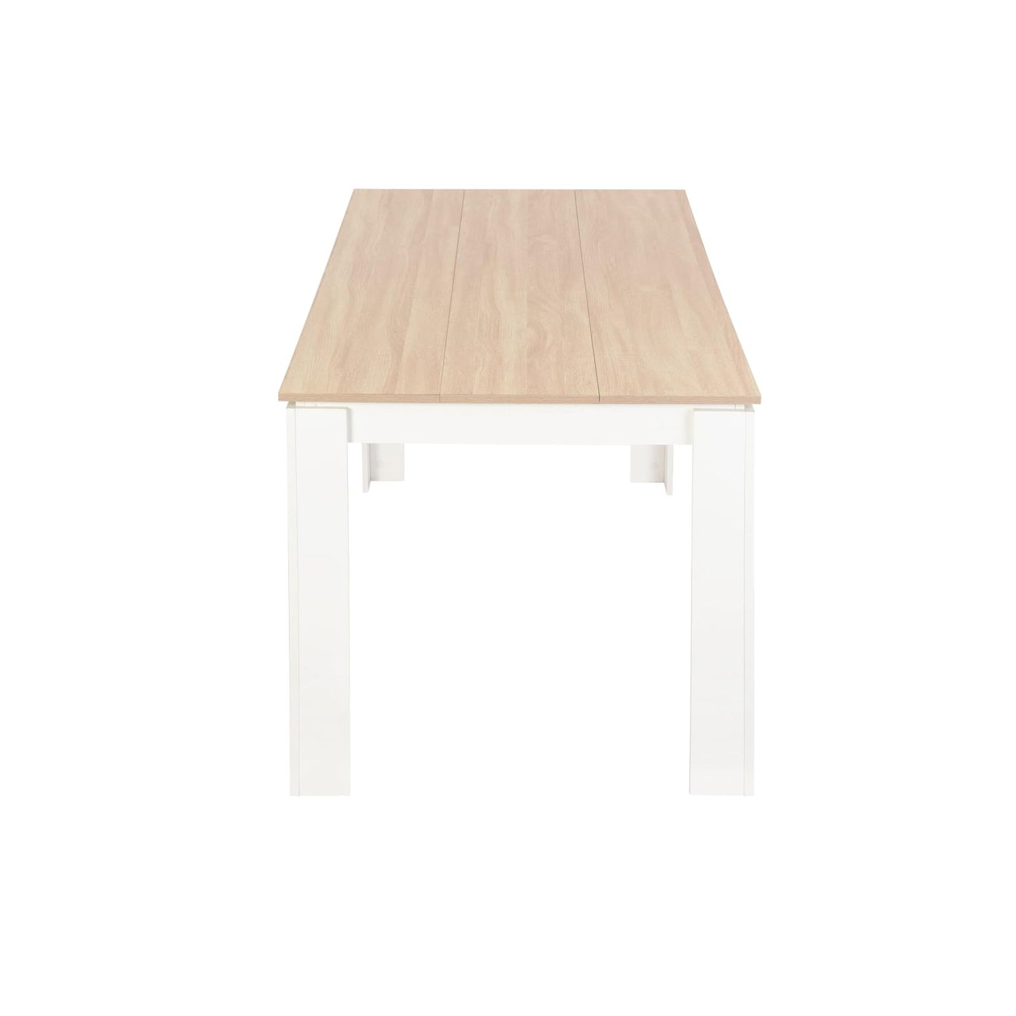 FURNITABLE Esstisch mit 6 Stühlen Esszimmergruppe, Essgruppe mit Hochlehner Kunstleder Stuhl für 6 Personen, Sitzgruppe für Küche Wohnzimmer(160cm Eiche-Weiß Tischbein Tisch+6 Schwarz Stühle)