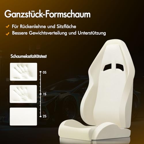 ALFORDSON Gaming-Stuhl mit Massage-Lendenwirbelkissen, ergonomischer Gamer-Racer-Stuhl mit Verstellbarer Rückenlehne, Drehstuhl mit Fußstütze, höhenverstellbar, Schwarz
