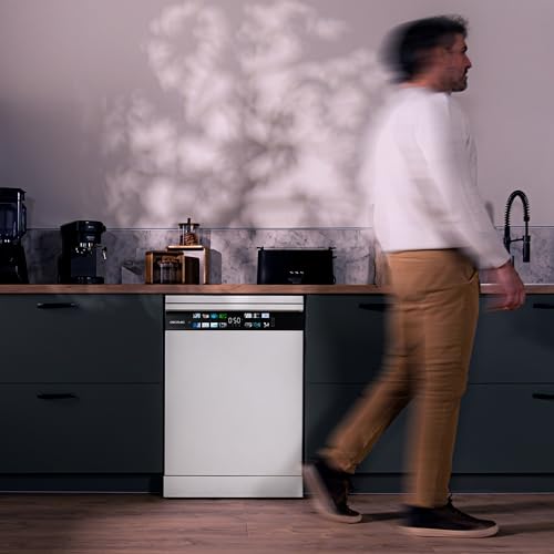 Cecotec Geschirrspüler 60 cm - Freistehend Bolero Aguazero 6210 Dark D. 15 Bestecke, energieeffizient, XXL Fullcolor Display, drittes Fach, 14 Programme, Dual Zone Wash, verstellbares Fach, Dunkel