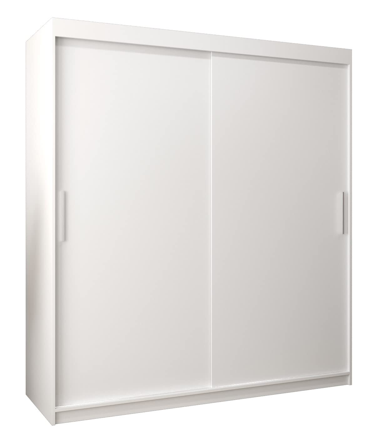 MEBLE KRYSPOL Tokyo 250 Wardrobe with Three Sliding Doors for Bedroom – Modern Storage Cabinet with Clothes Rail and Shelves – 250 x 200 x 62 cm – Matte Black and Artisan