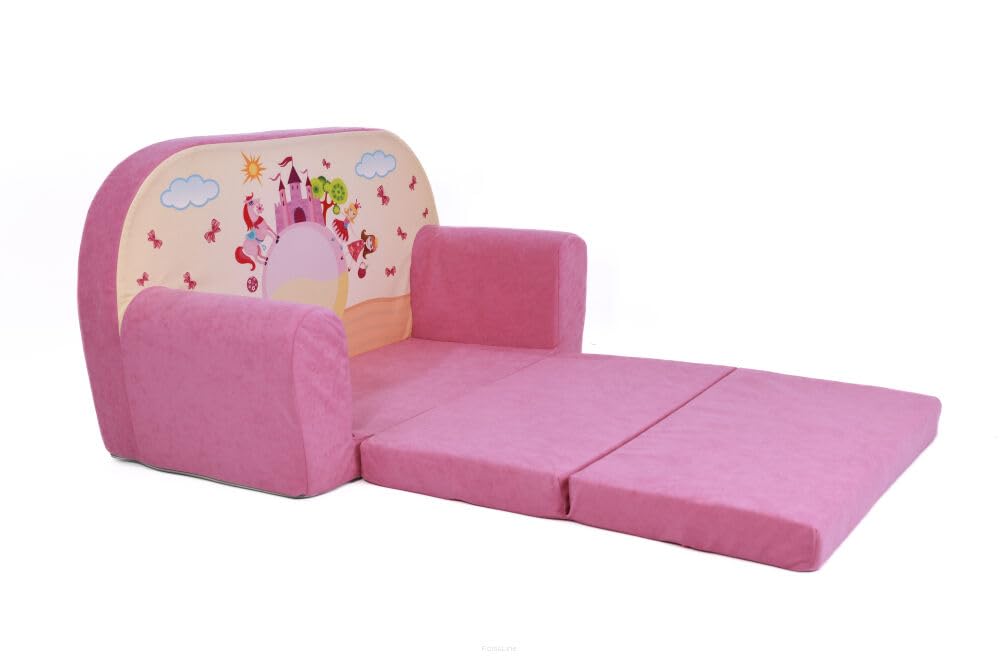 FORTISLINE Children's Sofa Mini Foldable 40 x 78 x 45 cm - Children's Sofa for Children 2-in-1 - Children's Couch Foldable - Foam Sofa Bed - Removable Cover - Many Designs