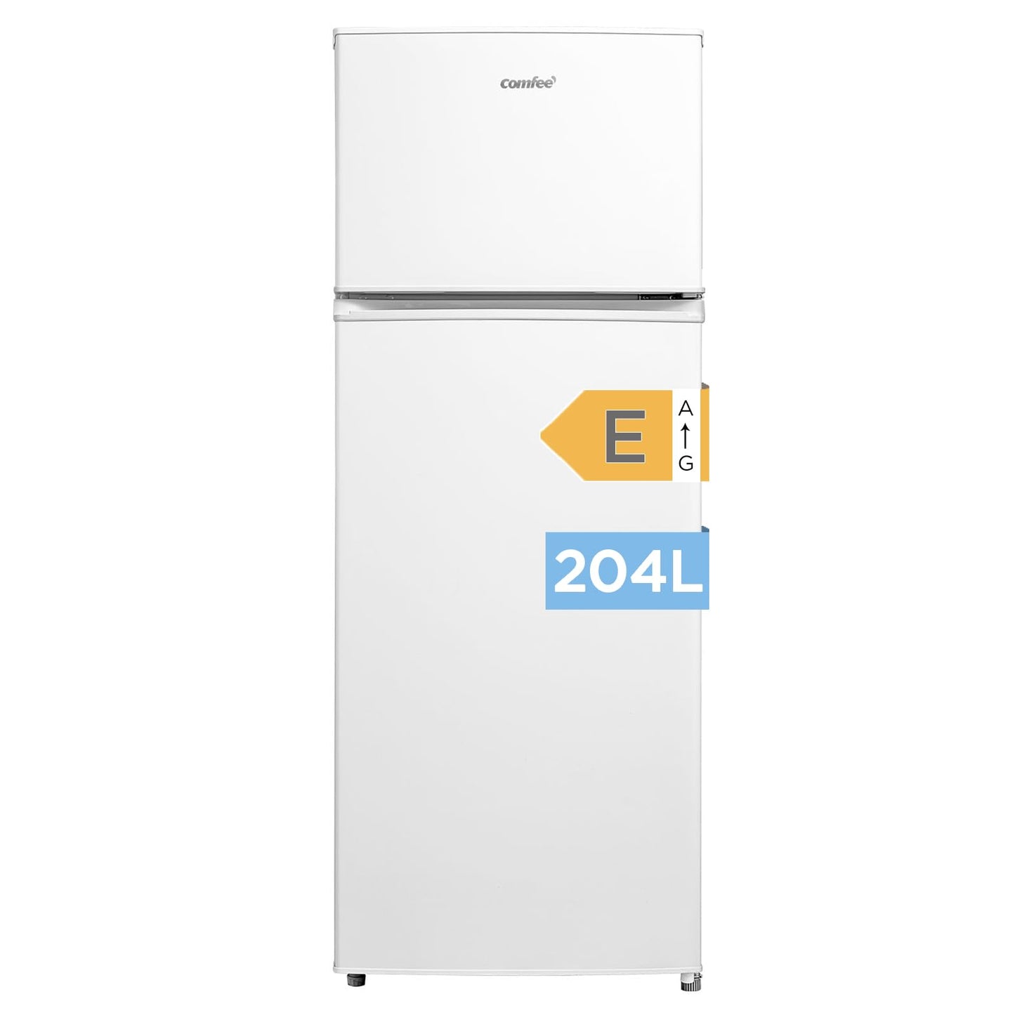 Comfee RCT284DK2A Fridge/Freezer, Top Freezer Compartment, 176 kWh/Year, 143 cm Height, LED Light, Reversible Door Hinge, Black