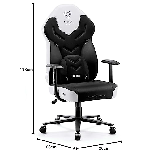 Diablo X-Gamer 2.0 Gaming Chair Office Chair Fabric Cover Ergonomic Design Lumbar Cushion Soft Pad Cushion (Pink-White)