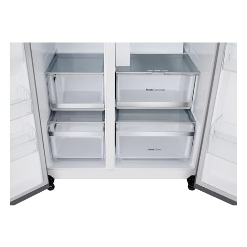 LG GSXE90MBDD Side by Side Kühlschrank mit InstaView Craft Ice | Door in Door | Crushed Ice -und Wasserspender EEK: Klasse D | 628 Liter Kapazität | Festwasseranschluss | Total No Frost