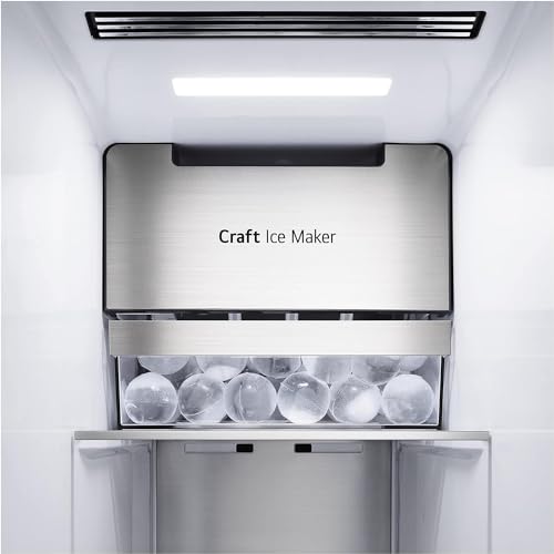 LG GSXE90MBDD Side by Side Kühlschrank mit InstaView Craft Ice | Door in Door | Crushed Ice -und Wasserspender EEK: Klasse D | 628 Liter Kapazität | Festwasseranschluss | Total No Frost