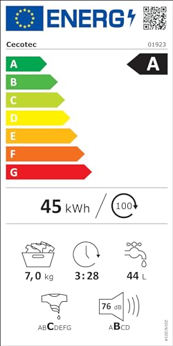 Cecotec Waschmaschine 8Kg Frontlader Bolero DressCode 8610 Inverter Steel A. 1400 U/min, Steam Max, Inverter Plus Motor, 15 Progr, OnSmart, Smooth Wash, Stop&Go, Antibakterielle Dichtung, Drum Clean