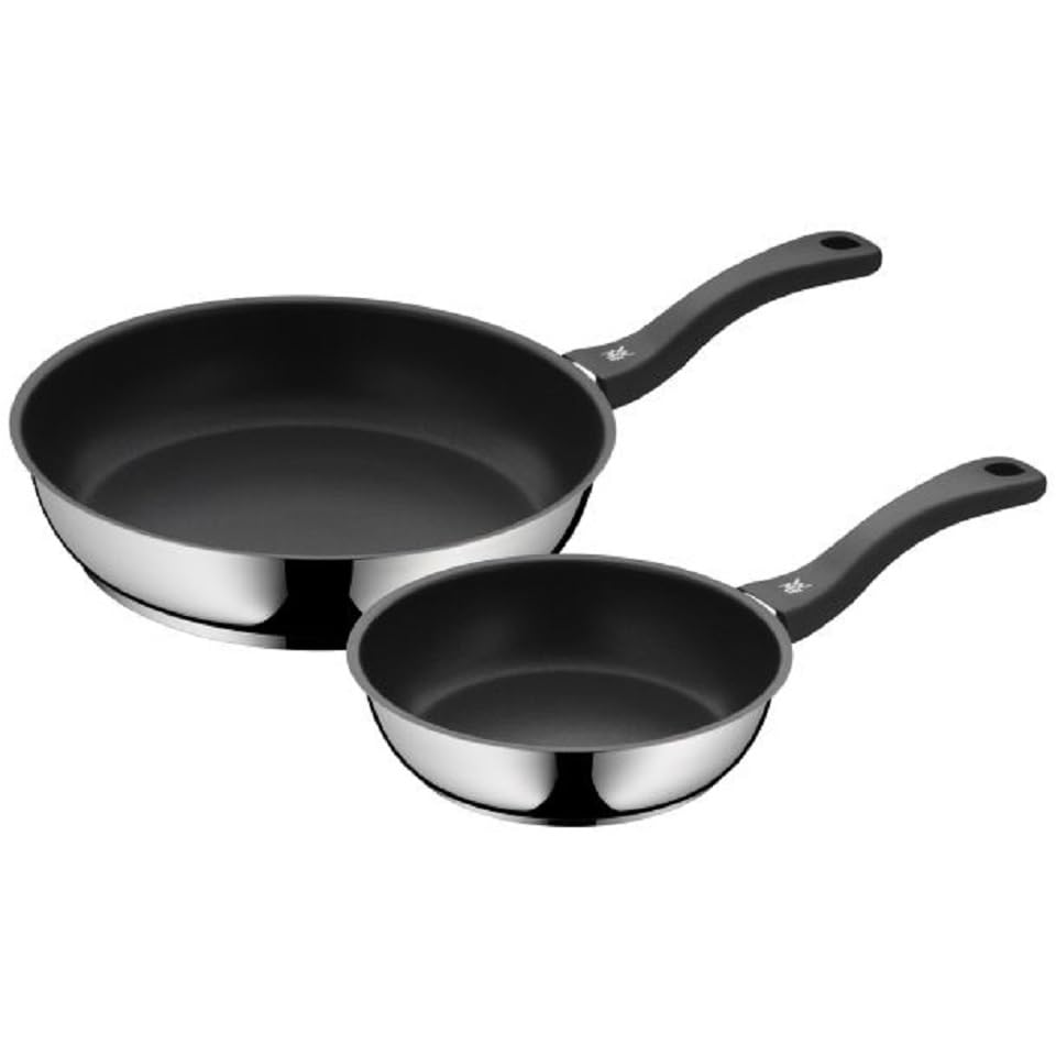 WMF Devil Pfannenset Induktion 3-teilig, Bratpfanne 24, 20, 28 cm, Induktion, Cromargan Edelstahl beschichtet, Kunststoffgriff