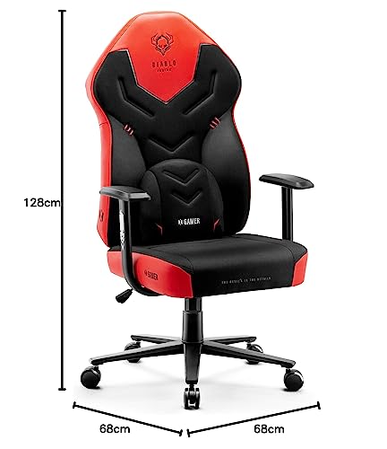 Diablo X-Gamer 2.0 Gaming Chair Office Chair Fabric Cover Ergonomic Design Lumbar Cushion Soft Pad Cushion (Pink-White)