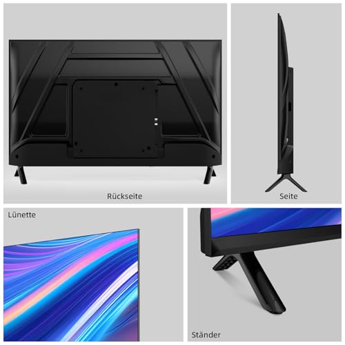 CHIQ L40FT 40 Zoll, Full HD, (100 cm) Smart Fernseher, HDR10, Dolby Audio & DBX-tv, Triple Tuner DVB-C/T2/S2, Integrierter Chromecast, Metall Randlos Design