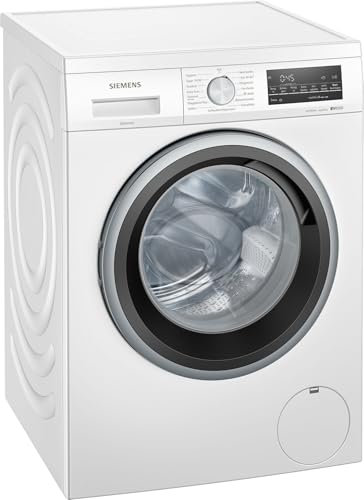 Siemens WM14N12A Waschmaschine iQ300, Frontlader mit 9kg Fassungsvermögen, 1400 UpM, speedPack L, smartFinish, Outdoor-Programm, LED-Display, Weiß, 60cm