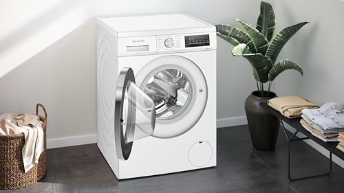 Siemens WM14N12A Waschmaschine iQ300, Frontlader mit 9kg Fassungsvermögen, 1400 UpM, speedPack L, smartFinish, Outdoor-Programm, LED-Display, Weiß, 60cm