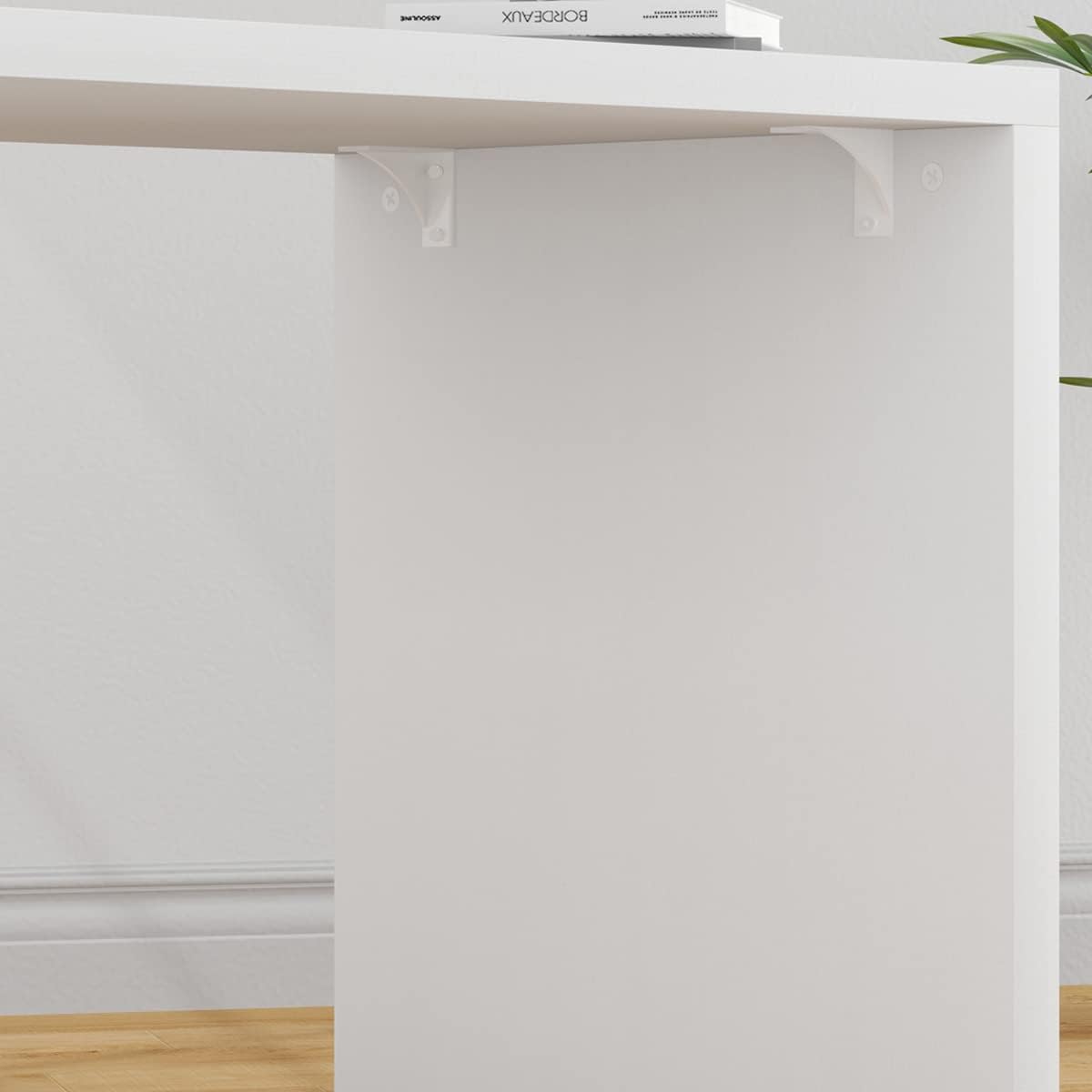 HSH Schreibtisch L Form Weiß, Wendbarer Computertisch mit Stauraum für für Büro und Arbeitszimmer, PC & Studium, Homeoffice, Eckschreibtisch mit Aufbewahrungsschrank & Ablagen, 140cm