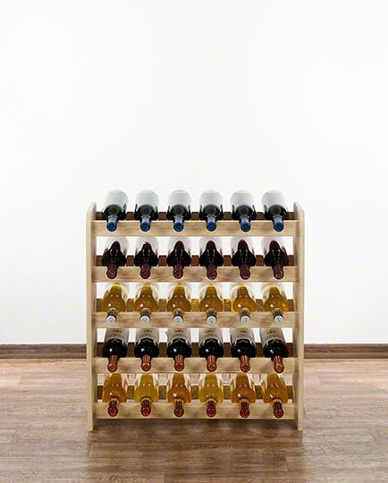 PROREGAL Weinregal PINOTWINE C | HxBxT 87,2x63,2x26,5cm | 42 Flaschen | Massives Kiefernholz | Natur unbehandelt | Weinhalter Weinständer Flaschenständer Flaschenregal Holzregal
