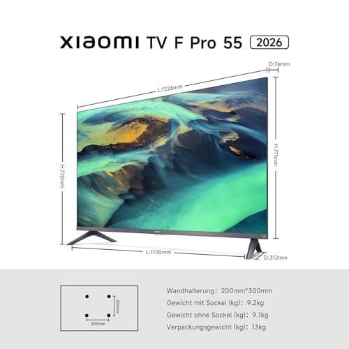 Xiaomi TV F Pro 43 2026 QLED TV 43 Inch (101 cm), 4K Ultra HD, Fire TV, Dolby Audio, DTS:X, HDR10+, 60Hz, Quad A55 Processor, Smart TV, 360° Bluetooth Remote Control