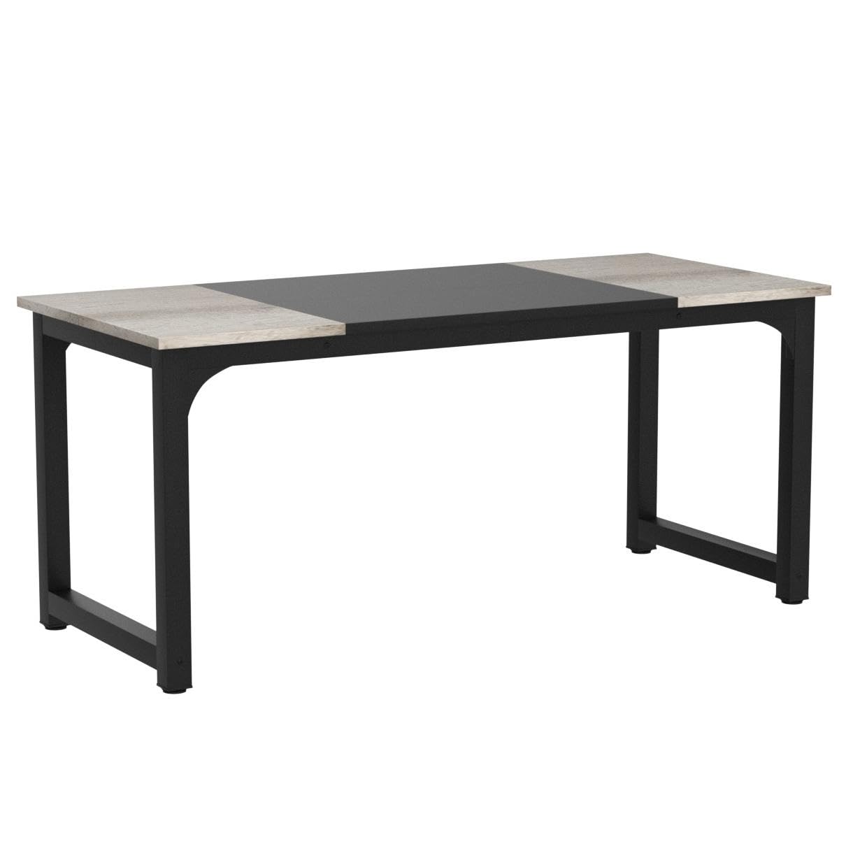 Tribesigns Schreibtisch Computertisch, PC Tisch Bürotisch Arbeitstisch Esstisch in Schwarz für Home Office zu Hause Schreibtische, Konferenztisch (Rustikales Braun/Schwarz, 180 x 80 x 75 cm)