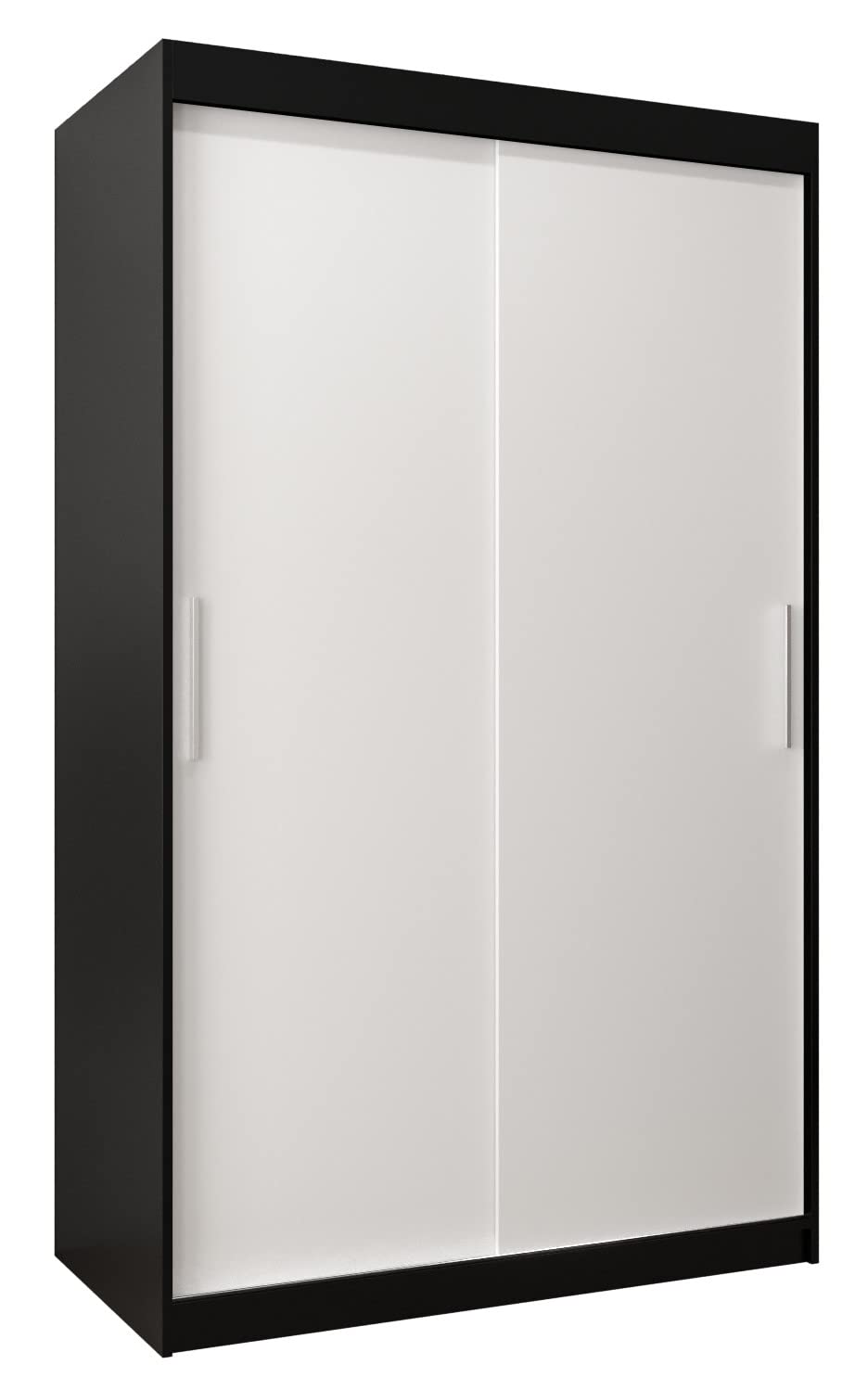 MEBLE KRYSPOL Tokyo 250 Wardrobe with Three Sliding Doors for Bedroom – Modern Storage Cabinet with Clothes Rail and Shelves – 250 x 200 x 62 cm – Matte Black and Artisan