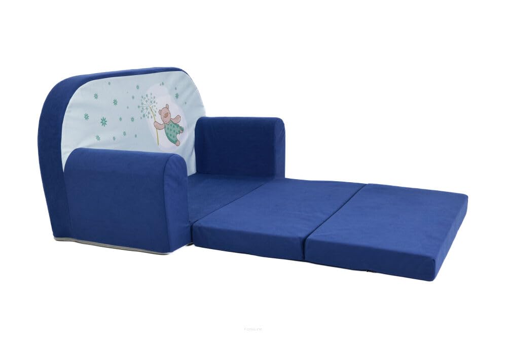 FORTISLINE Children's Sofa Mini Foldable 40 x 78 x 45 cm - Children's Sofa for Children 2-in-1 - Children's Couch Foldable - Foam Sofa Bed - Removable Cover - Many Designs