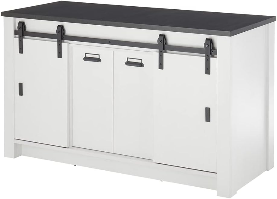 Lomadox Kitchen Furniture Set 5 Pieces in Pine White with Anthracite Kitchen Cabinet Kitchen Furniture Modern Wall Shelf Sink Storage Cabinet