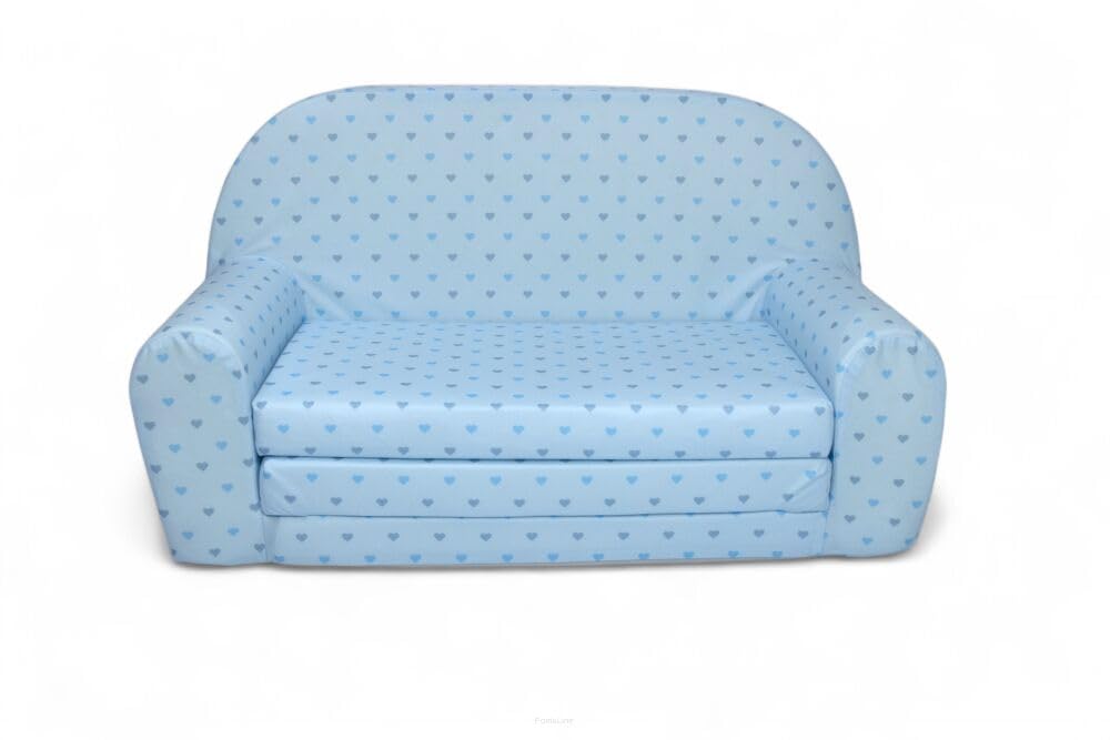 FORTISLINE Children's Sofa Mini Foldable 40 x 78 x 45 cm - Children's Sofa for Children 2-in-1 - Children's Couch Foldable - Foam Sofa Bed - Removable Cover - Many Designs
