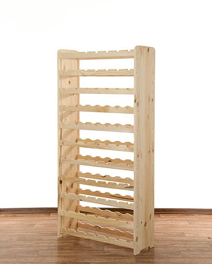 PROREGAL Weinregal PINOTWINE C | HxBxT 87,2x63,2x26,5cm | 42 Flaschen | Massives Kiefernholz | Natur unbehandelt | Weinhalter Weinständer Flaschenständer Flaschenregal Holzregal
