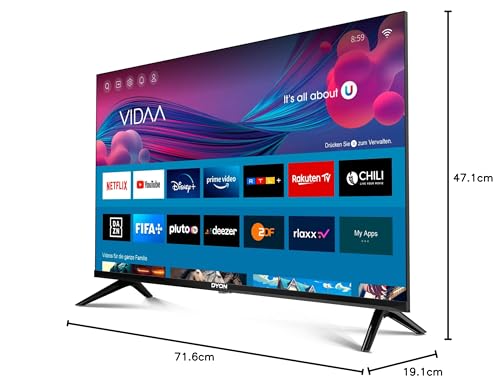 DYON Movie Smart 43 VX TV, 43 inches (108 cm), Full HD Smart TV, HD Triple Tuner (DVB-C/-S2/-T2), App Store, Prime Video, Netflix, YouTube, DAZN, Disney+ (Model 2023)